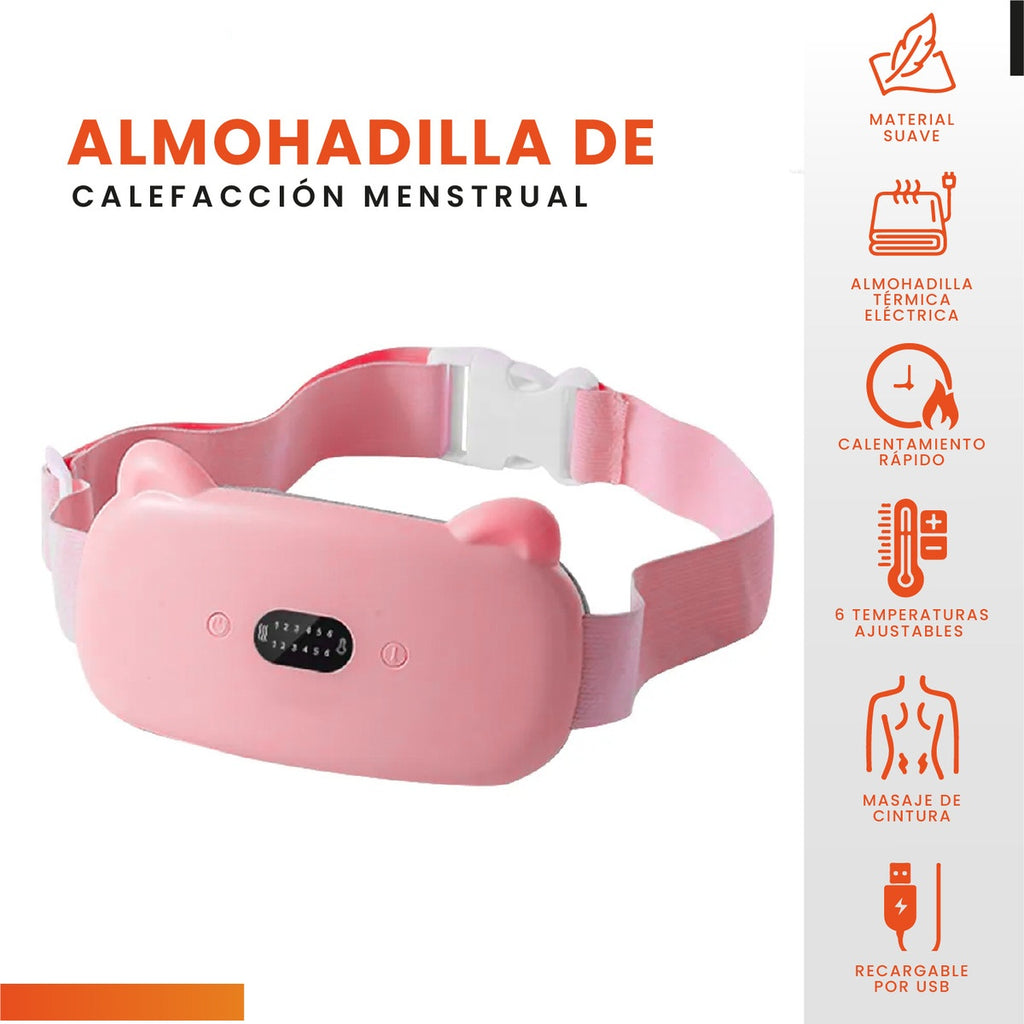 Masajeador Termico Abdominal Alivia Colicos Recargable Dolor Lumbar Innovo