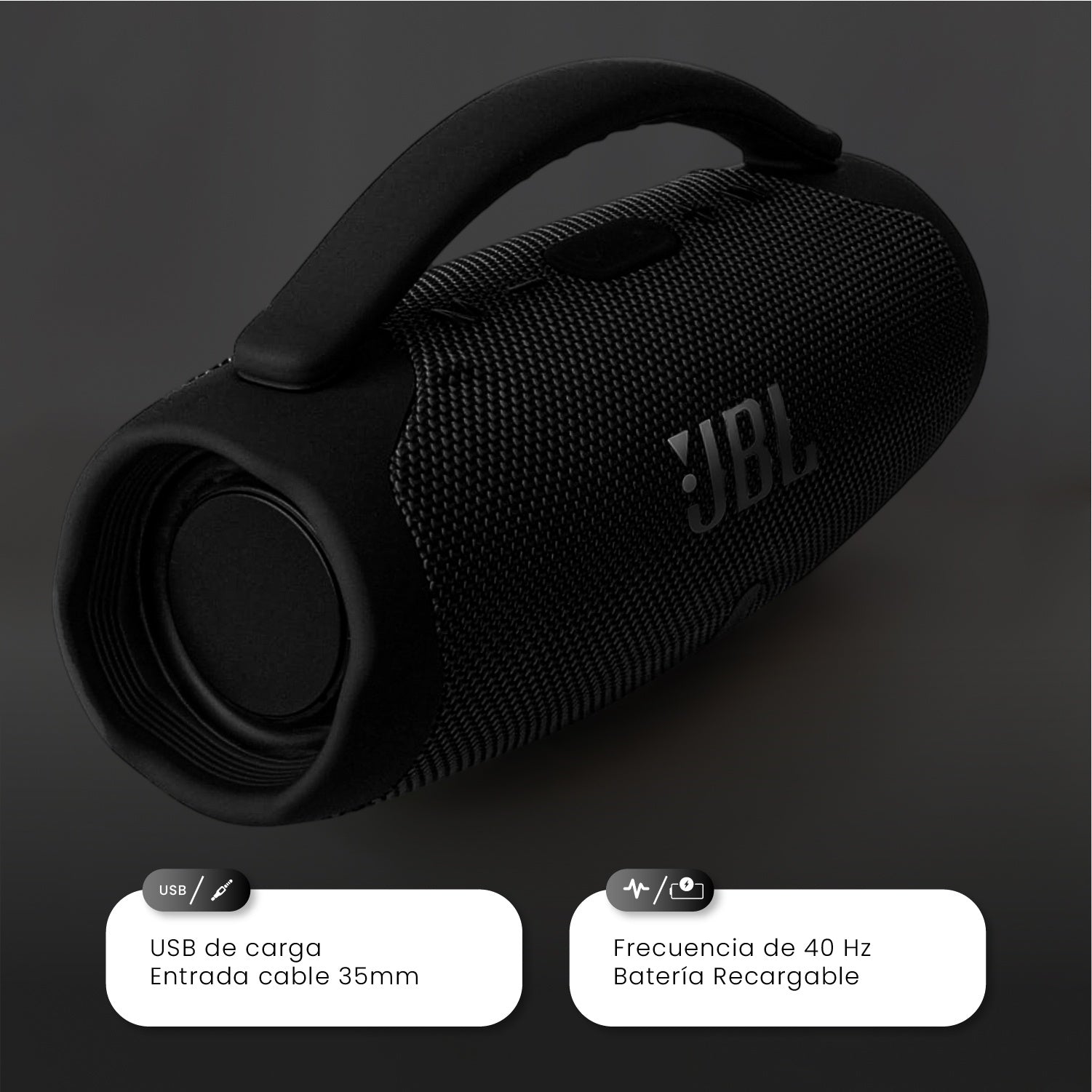 Parlante Mini Boom Box Bluetooth Jbl Inalambrico Negro Replic 1.1 Innovo