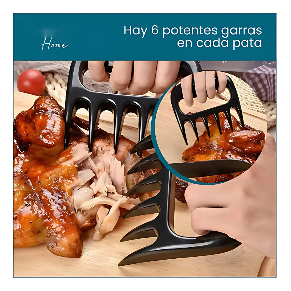 Combo Utensilios Asado X29 Piezas + Set X6 Cuchillos Negros + Obsequio 2 Garras De Oso