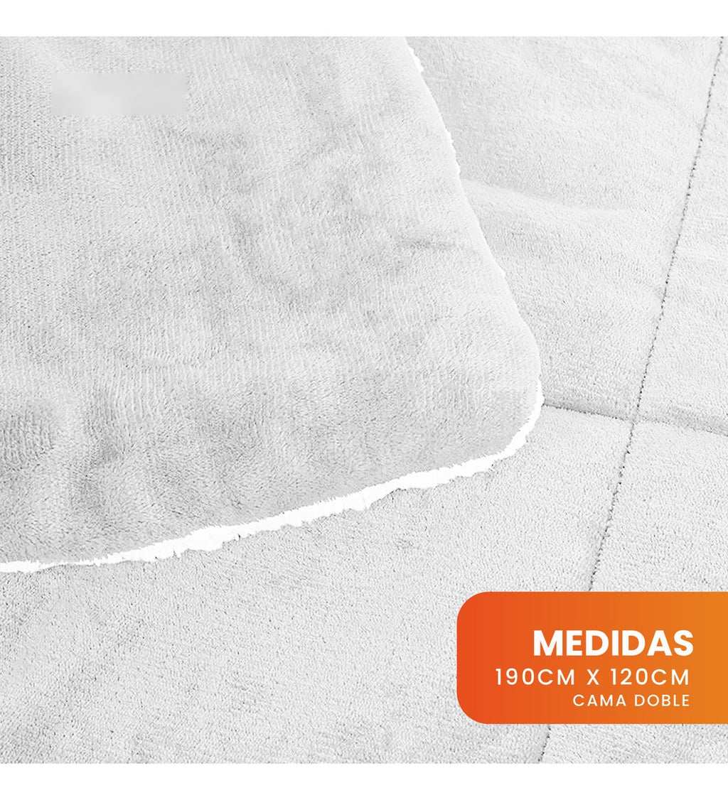 Cubrelecho Plumon Termico Doble Cara Con Funda De Almohadas Para Cama Doble Inn Home