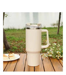 Termo Vaso Conserva Temperatura 1.2 L Acero Inoxidable Con Pitillo Beige Cream Flask