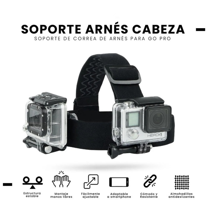 Soporte Arnes Para Cabeza Gopro Y Camaras Deportivas Correa Antideslizante Ajustable