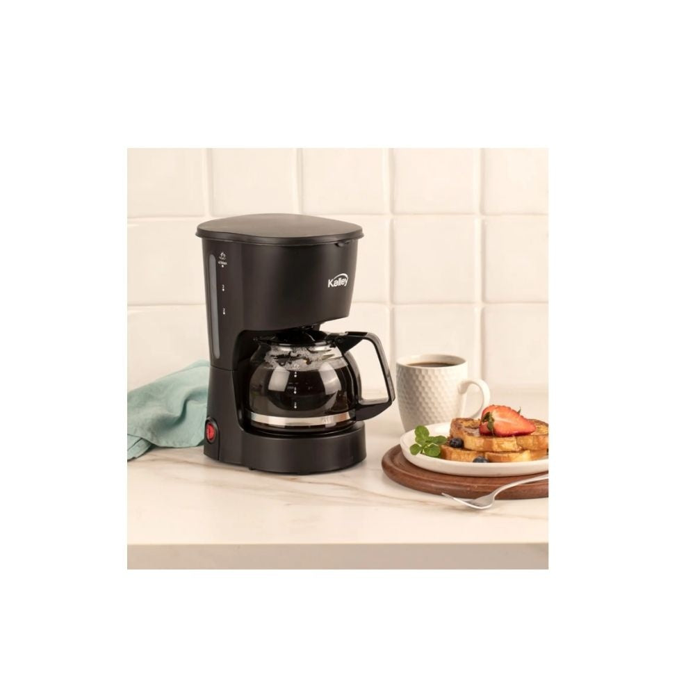Cafetera Kalley Electrica 4 Tazas Con Filtro Reutilizable Y Jarra Vidrio