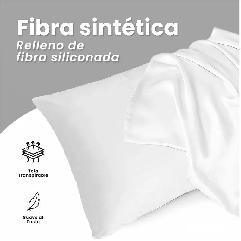 Combo Cubrelecho Beige Termico Cama Doble + 2 Almohadas Confort + Obsequio Fundas Satin