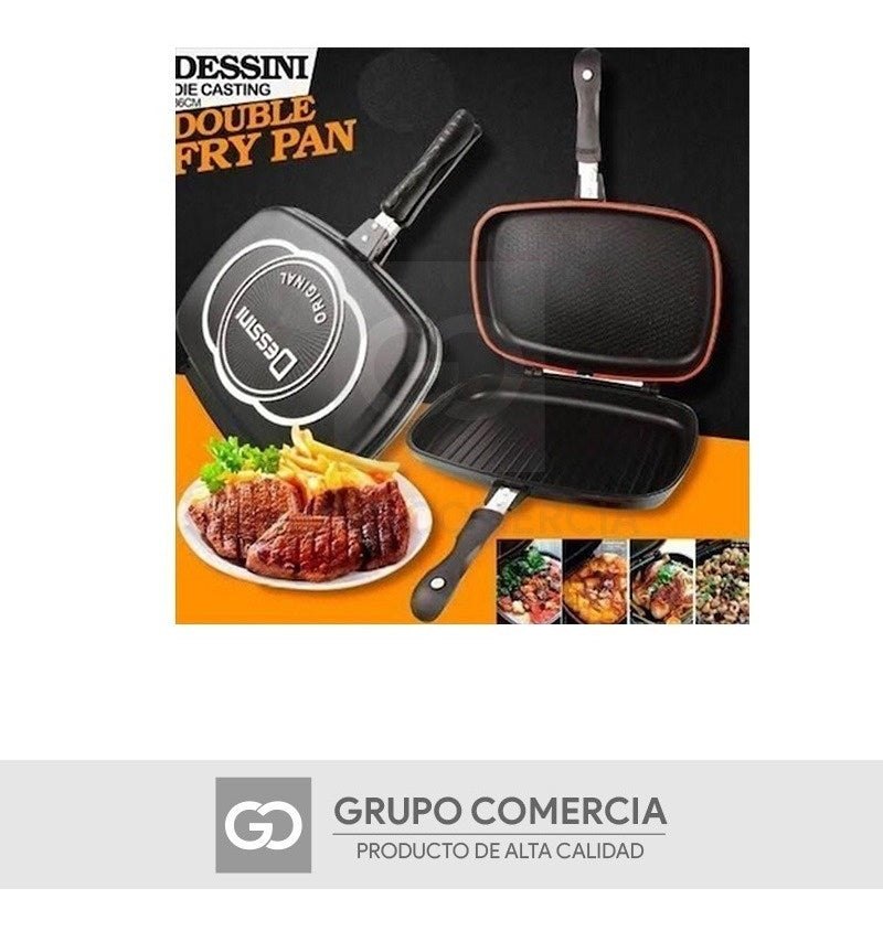 Sarten Doble Parrilla Italiano Desini 36 Cm Antiade Original