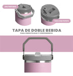 Termo Acero Inoxidable 900Ml Flip Straw Antiderrames Frio Calor Lila