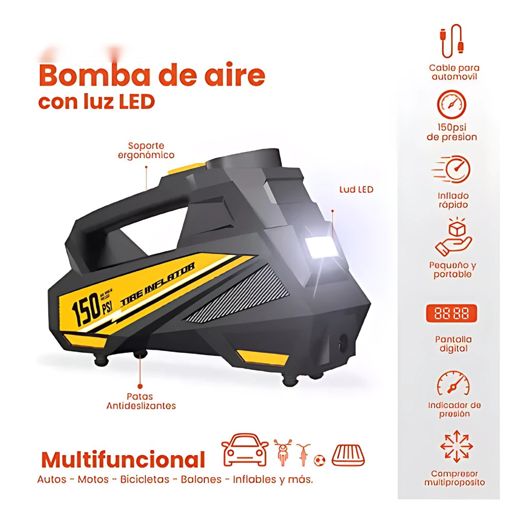 Combo Hidrolavadora Doble Bateria 48V Alta Presion + Compresor De Aire Portable Vehiculos 150Psi