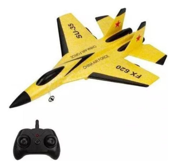 Avion Jet Control Remoto Recargable Volador Planea Juguete