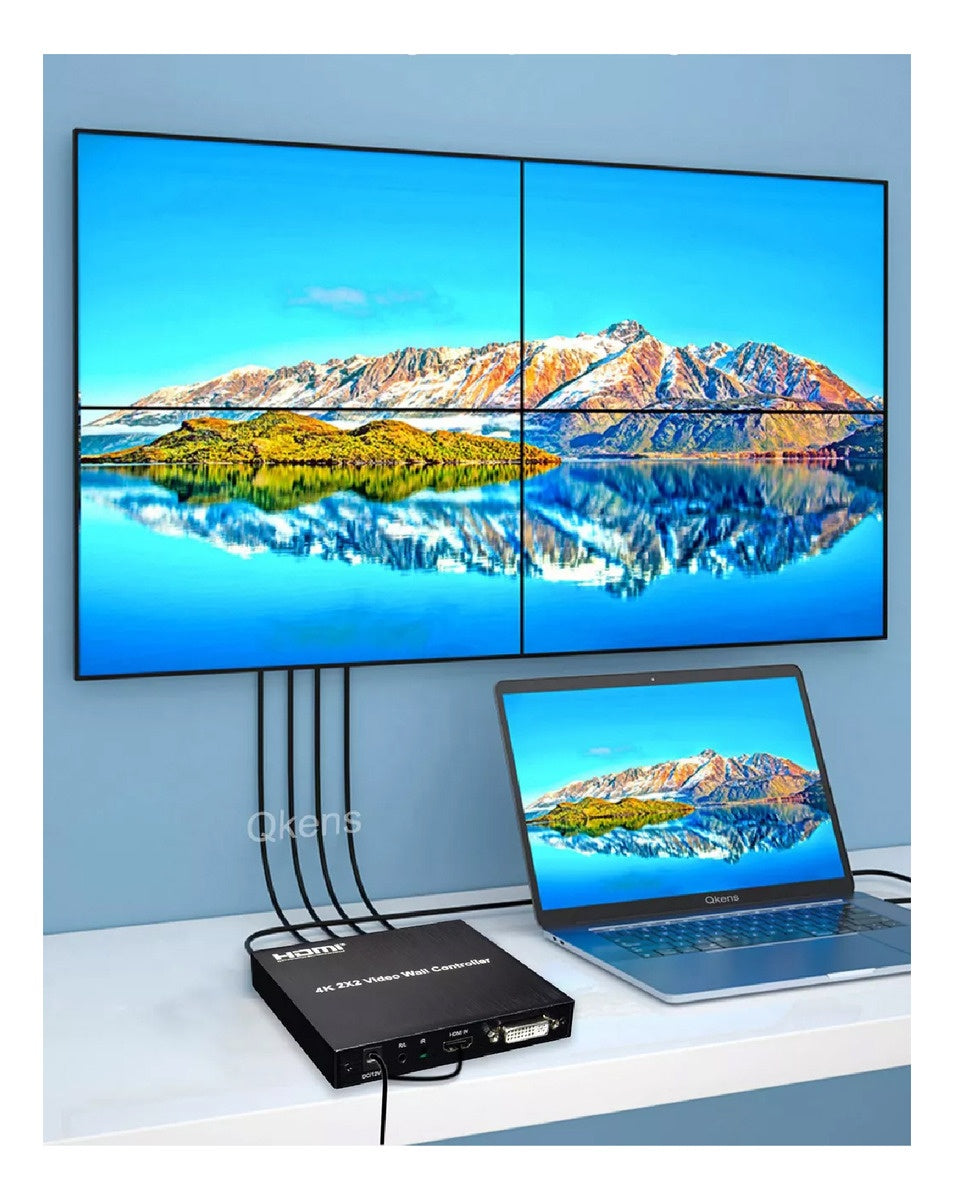 Video Controlador Hdmi 2X2 Para Tv 4K Multiplicador 4 Pantallas