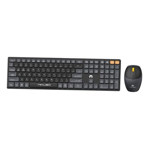 Teclado Para Pc Inalambrico Con Mouse Mikuso Black Edicion