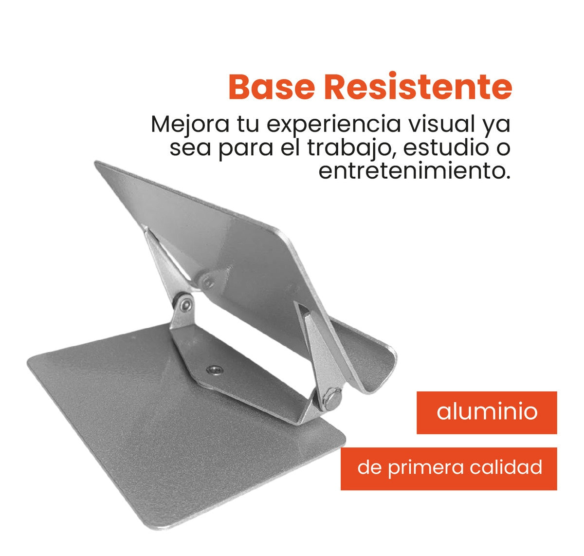 Base Soporte Para Celular Tablet Holder Escritorio 360 Inclinacion Acero Inoxidable Plegable