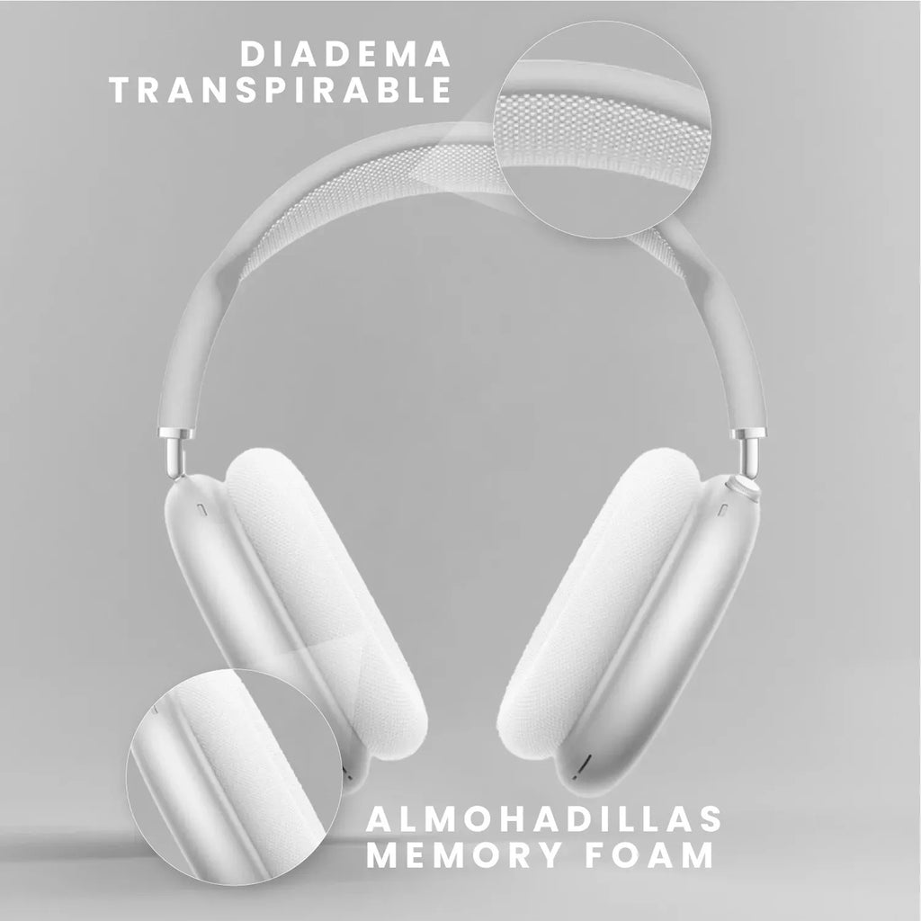 Audifonos Airpods Max 1.1 Replic Magnetica Full Sonido Bluetooth Estuche Blanco