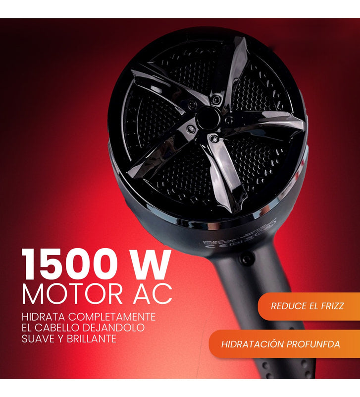 Secador Profesional Con 3 Boquillas 1500W Vgr 462