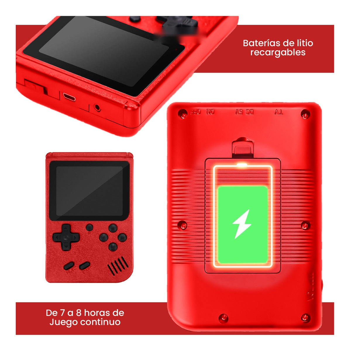 Smart Watch Deportivo Serie 8 Plus Con Audifonos Case Videojuegos Rojo