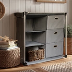 Organizador De Ropa Hogar Multiusos Armable Metalico Gris Elegante Cajones Inn Home
