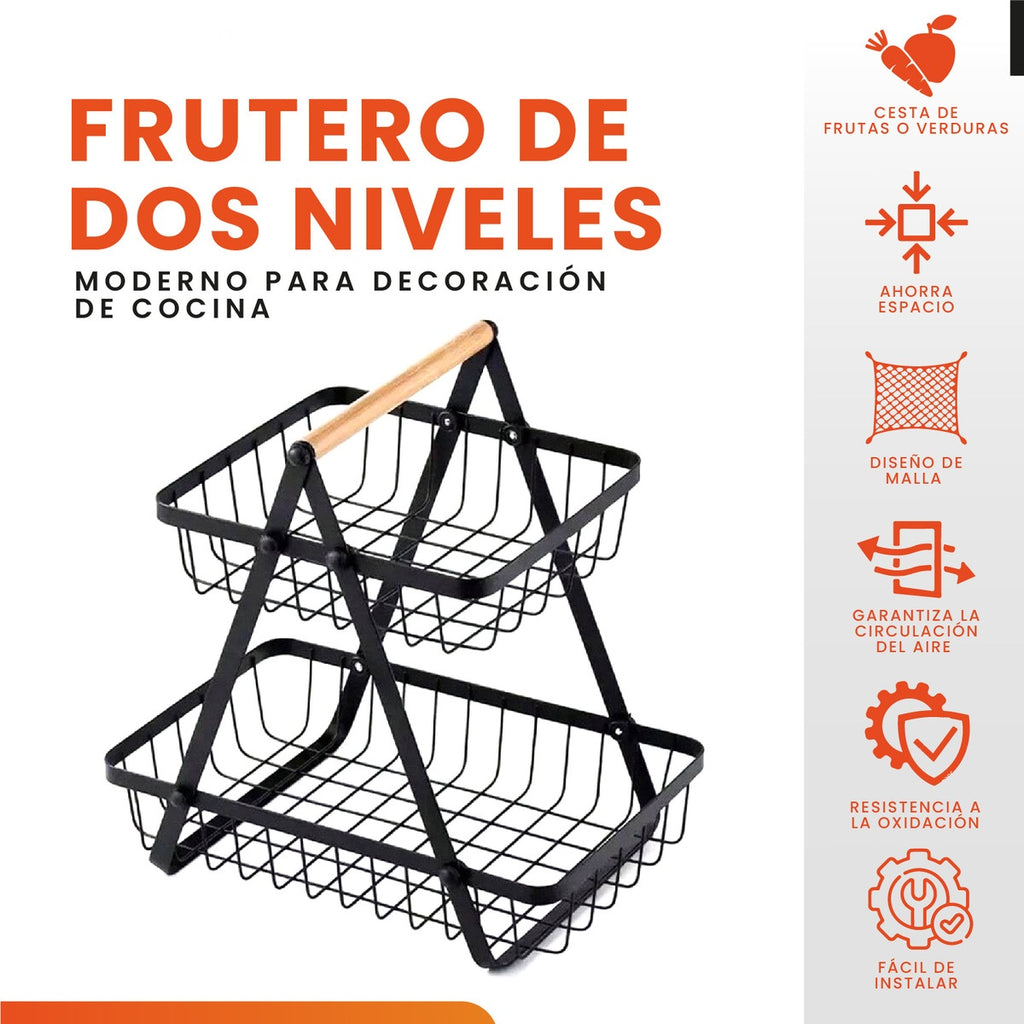 Organizador De Frutas Verduras Alimentos Frutero 2 Niveles Innovo Home