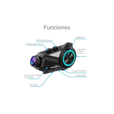 Intercomunicador Moto Freedconn R3 Con Camara Full Hd, Bluetooth, Impermeable