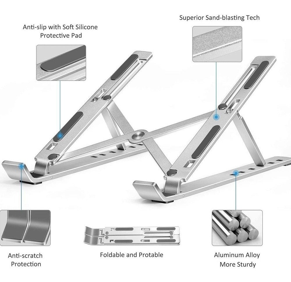 Base Soporte Ergonomica Reclinable Para Portatil + Soporte Celular