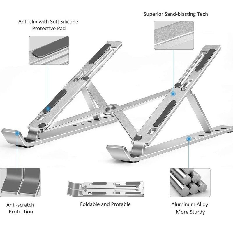 Base Soporte Ergonomica Reclinable Para Portatil + Soporte Celular