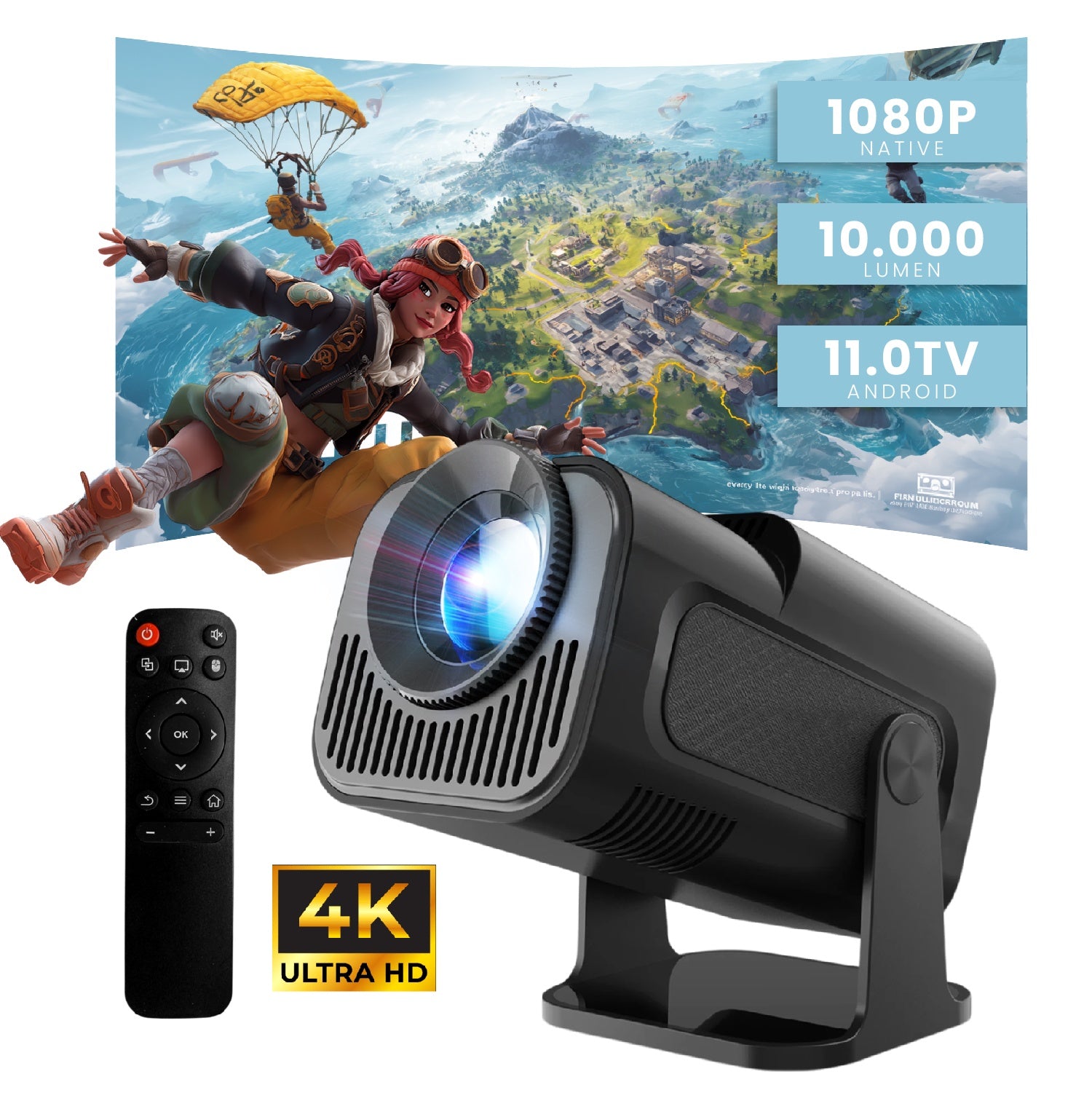 Proyector Smart Hy320 Mini Pro 4K Full Hd Wifi Bluetooth Android 11 Hasta 200 Pulgadas