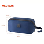 Combo Organizador De Viaje Equipaje Cosmetiquera Maquillaje Y Bolso Ropa Interior Azul