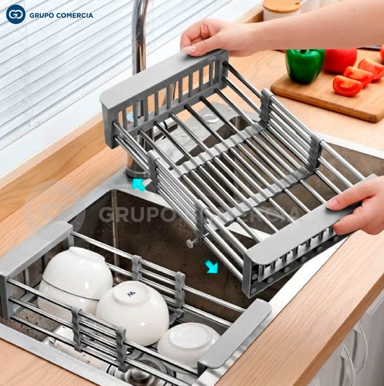 Secador De Platos Y Alimentos Expandible En Acero Inoxidable