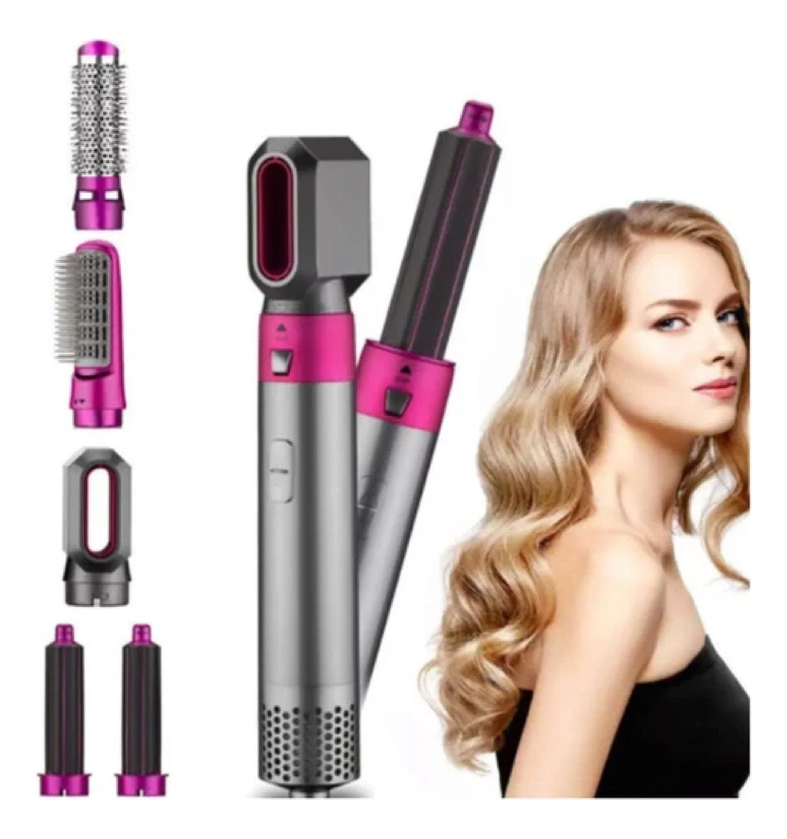 Cepillo 5 En 1 Alisador Rizador Hot Air Style Ionic Comb