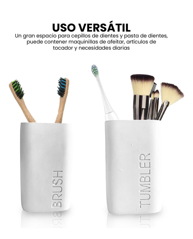 Organizador De Bano 4 Piezas De Lujo Con Dispensador De Jabon Premium Blanco