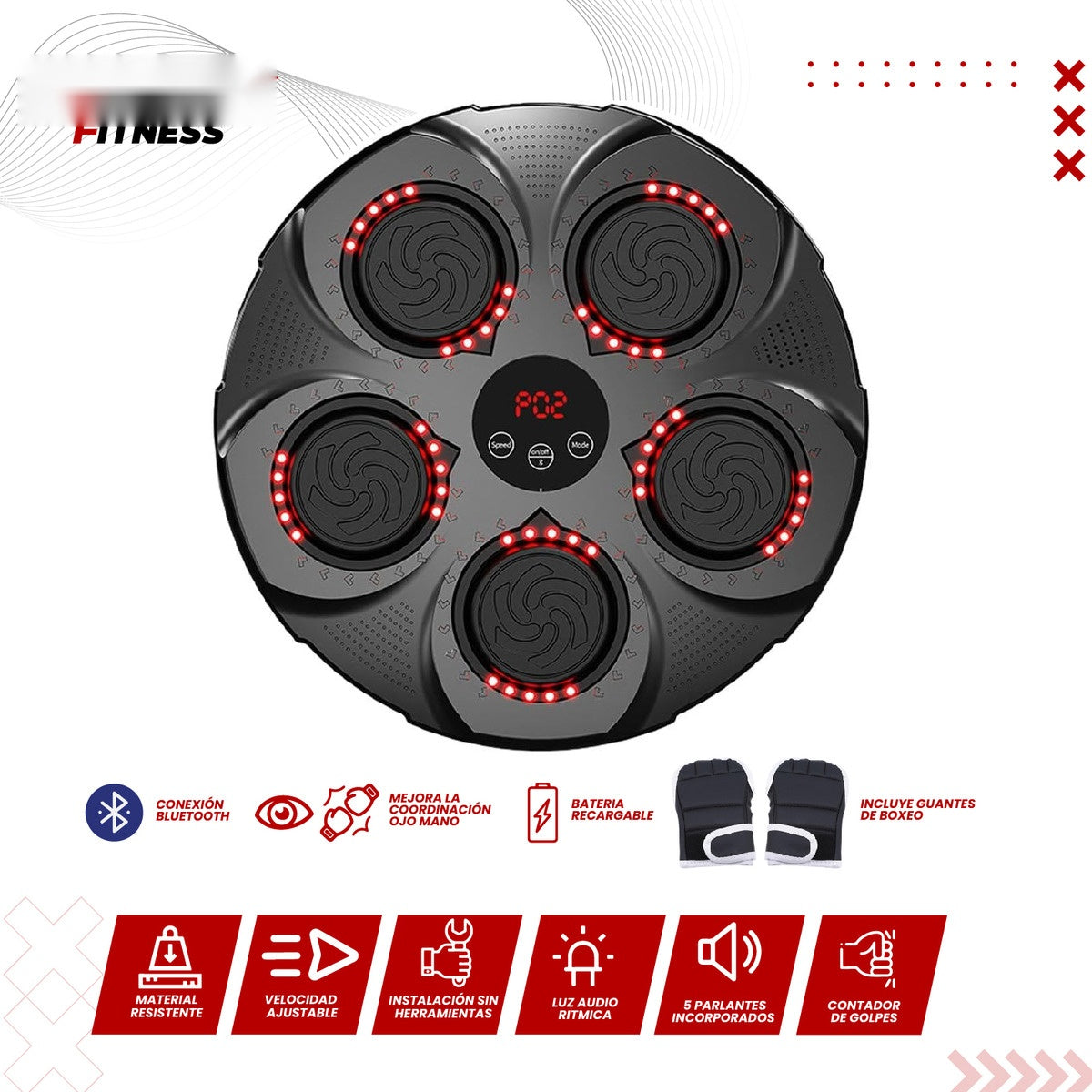 Maquina De Boxeo Musical Inteligente Con Guantes Deporte