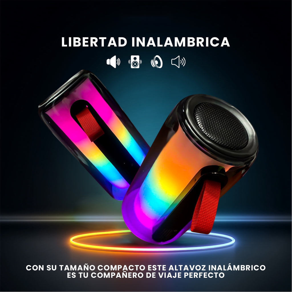 Parlante Bluetooth Ipx7 Portatil Mp3 Fm Usb | Sonido Claro Alta Potencia | Luces Led Multicolor Ambiente