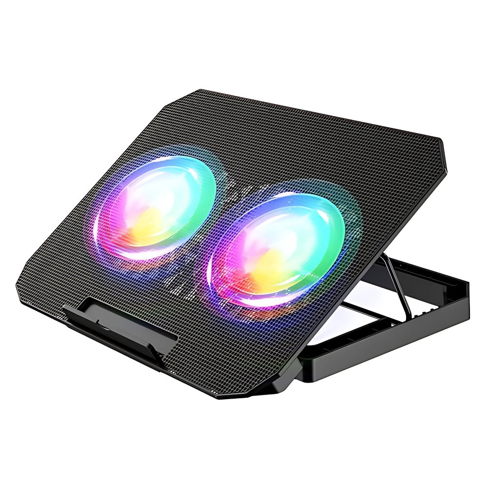Base Refrigerante Doble Ventilador Soporte Para Computador Laptop Hasta 18>> Ajustable