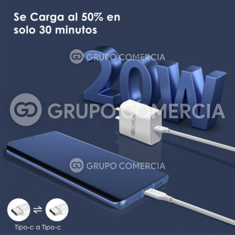 Cargador Potente Para Celular 20W Tipo C A Tipo C Original