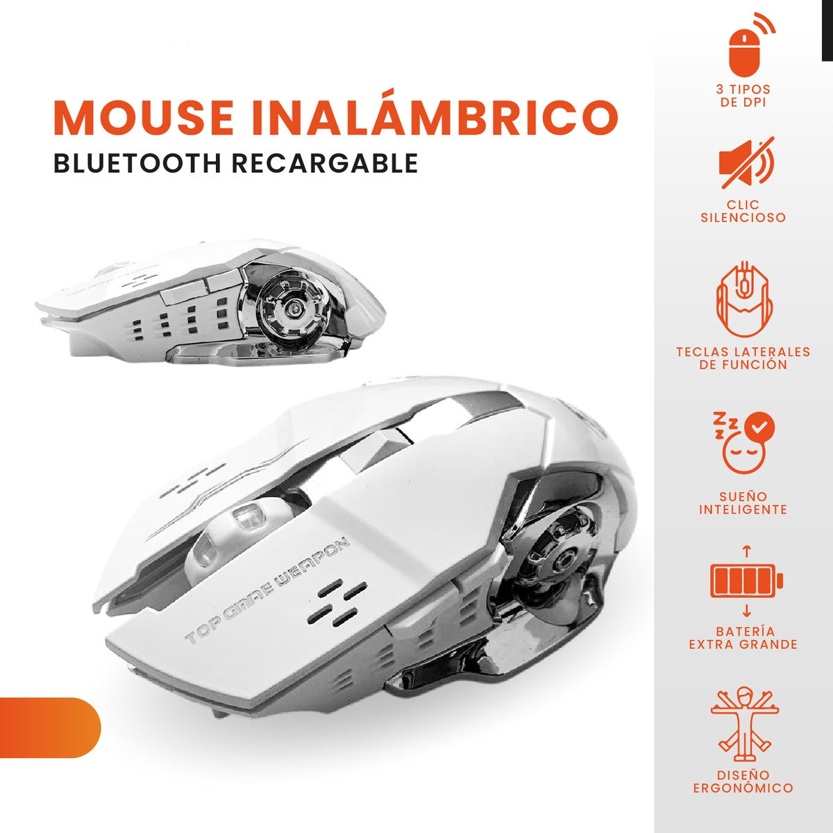 Mouse Gamer Inalambrico 6 Botones 2 En 1 Bluetooth Receptor Usb Con Luces Rgb