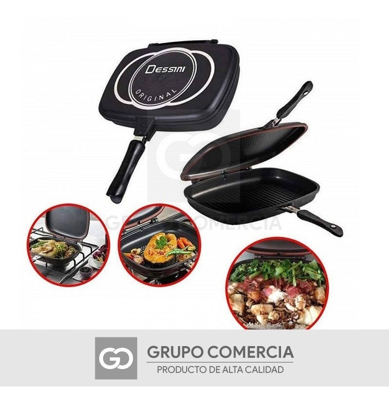 Sarten Doble Parrilla Italiano Desini 36 Cm Antiade Original