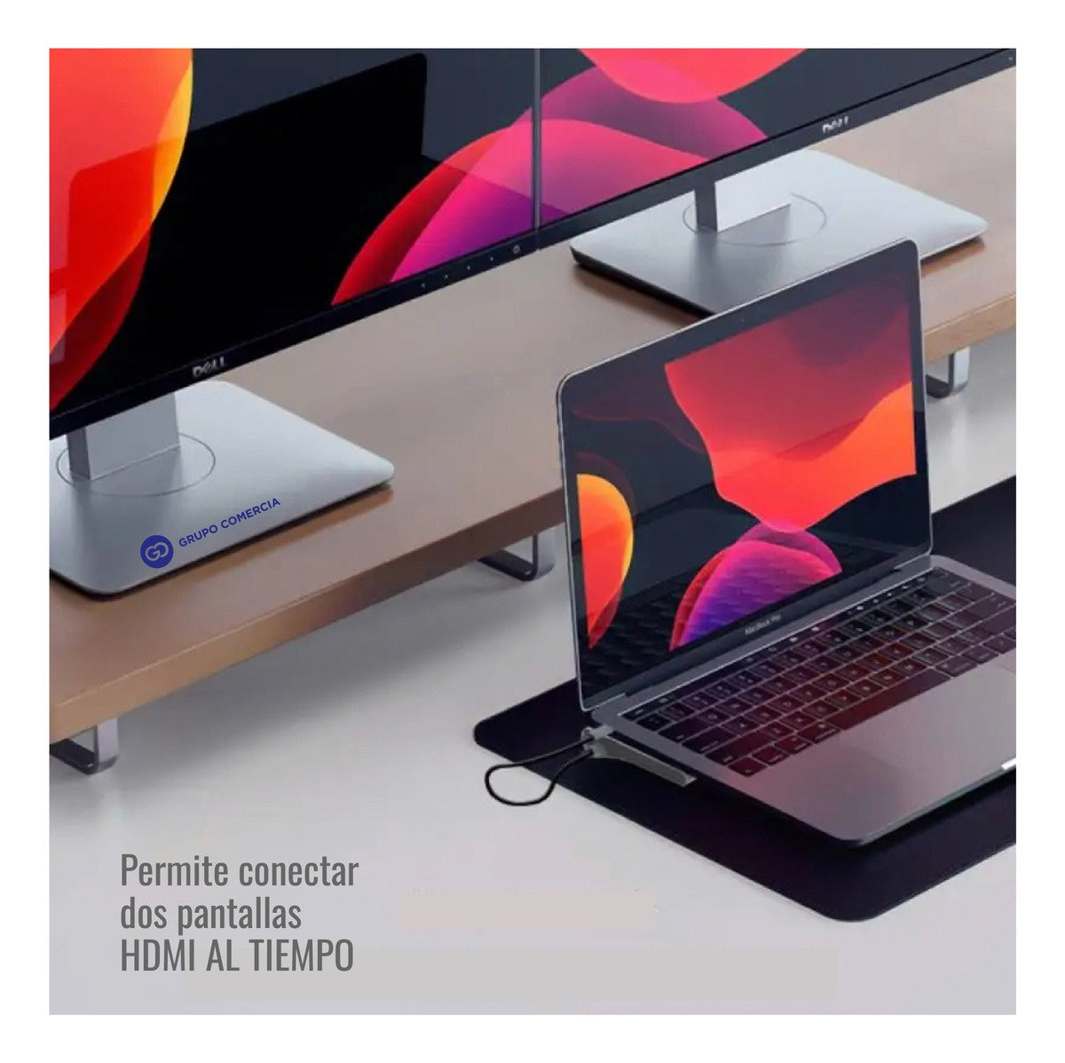 Hub Multipuertos Usb C 11 En 1 Red Gigabit Hdmi 4K Soporte