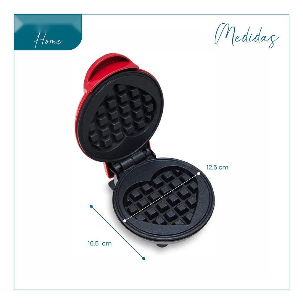 Mini Waflera Diseno De Corazon Electrica 350W Innovo Home