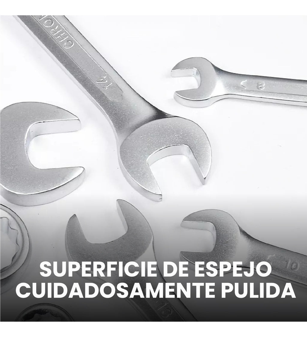 Juego Set Llaves Mixtas Chrome Vanadium 8 Piezas Rache Estuche