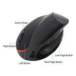 Mouse Inalambrico Ergonomico Vertical Tunel Carpiano Color Negro
