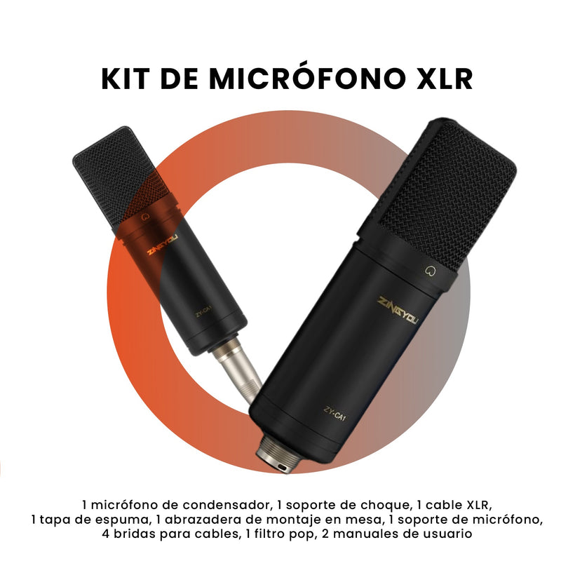Microfono Condensador Podcast Profesional Brazo Filtro Pop Accesorios