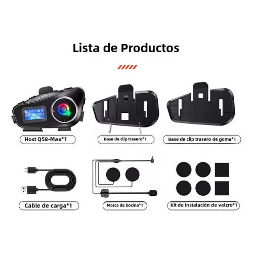Intercomunicador Para Casco Motociclista Q58 Max Digital Inn Bike Ip65