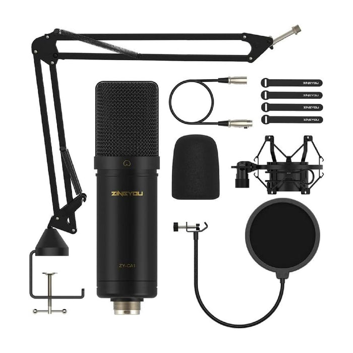 Microfono Condensador Podcast Profesional Brazo Filtro Pop Accesorios