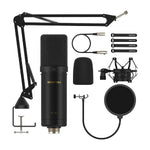 Microfono Condensador Podcast Profesional Brazo Filtro Pop Accesorios