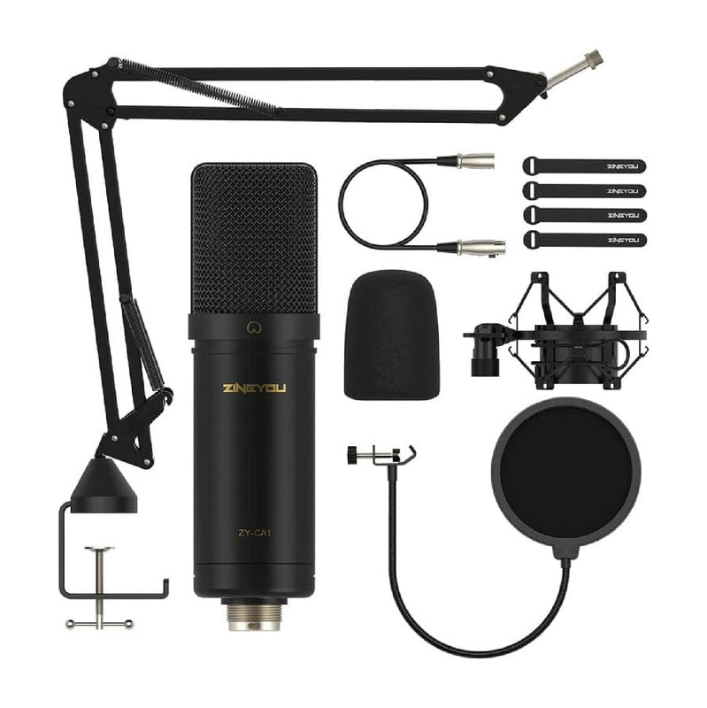 Microfono Condensador Podcast Profesional Brazo Filtro Pop Accesorios