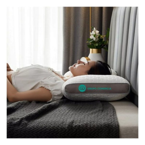 Almohada Ergonomica Semi-Ortopedica Cuello Dormir Mejor Confort Blanco