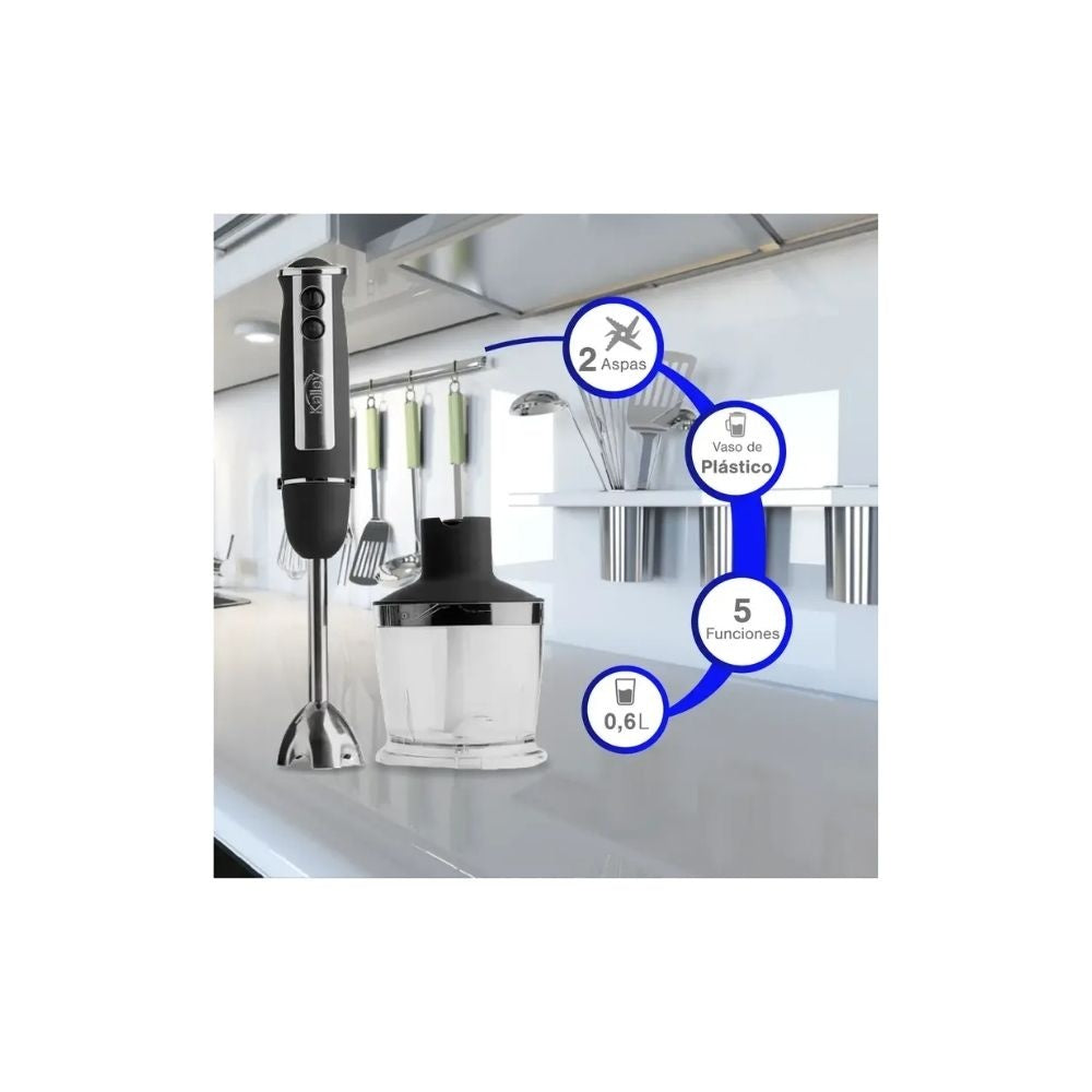 Batidora De Mano Kalley 500W - 5 Velocidades Picatodo