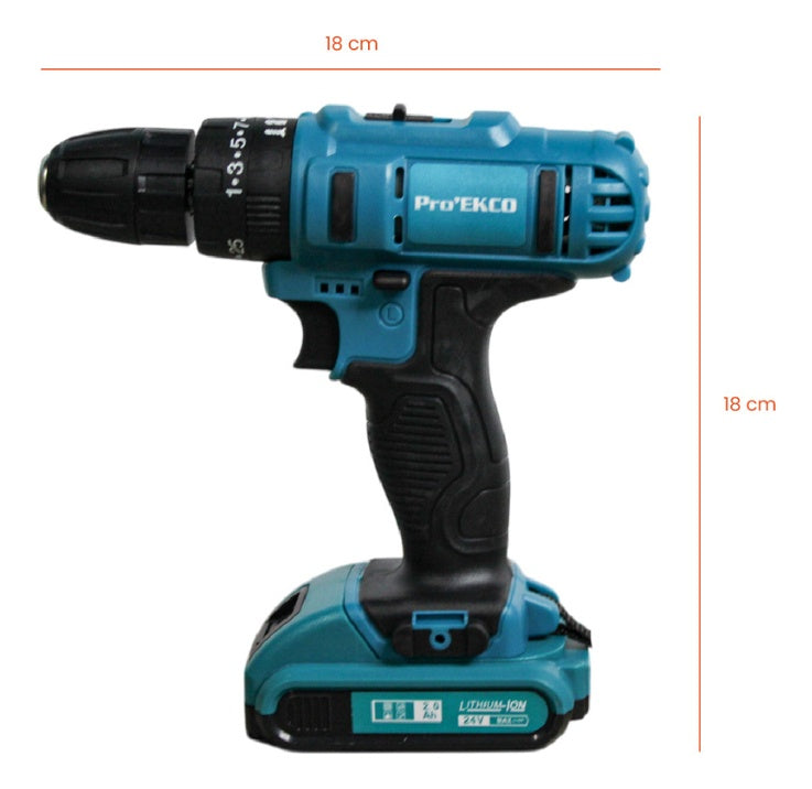 Taladro Percutor 24V Inalambrico 2 Baterias 24V Con Estuche