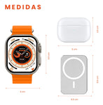 Smart Watch Serie 8X Deportivo Contesta Llamadas Ultraplus Con Audifonos Accesorios Max