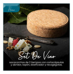 Kit Sacacorchos Portatil Estuche En Corcho Personalizable Acero Inoxidable 4 En 1