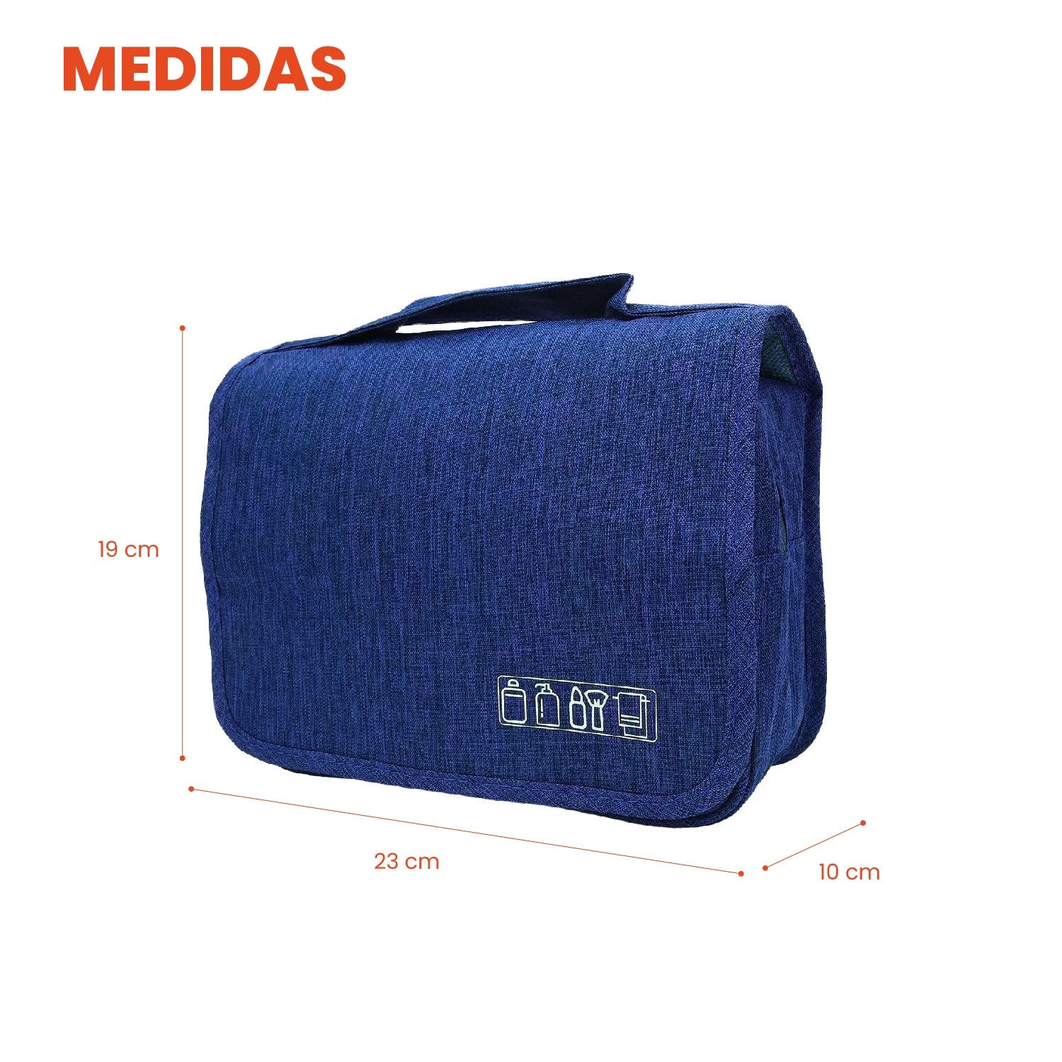 Combo Organizador De Viaje Equipaje Cosmetiquera Maquillaje Y Bolso Ropa Interior Azul