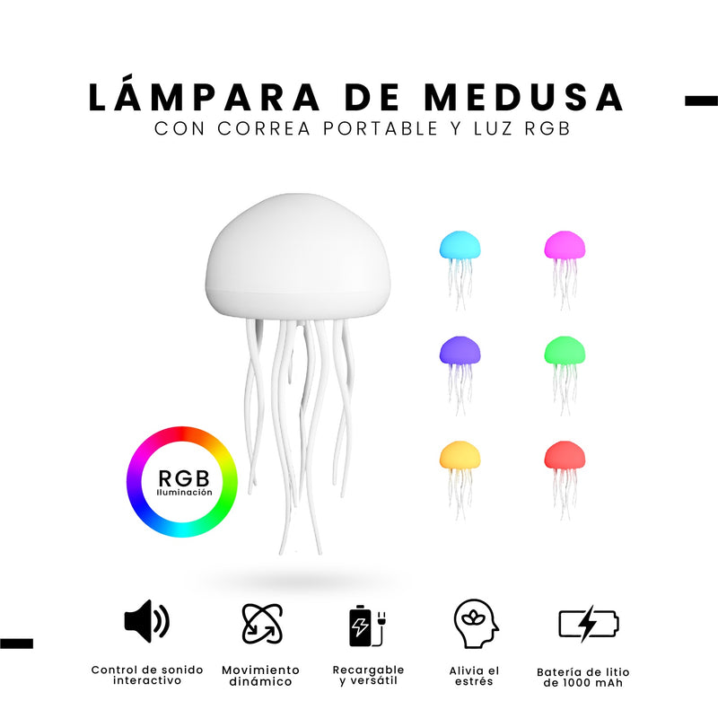 Lampara Mesa Medusa Relajante Anti Ansiedad Con Movimiento Tendencia